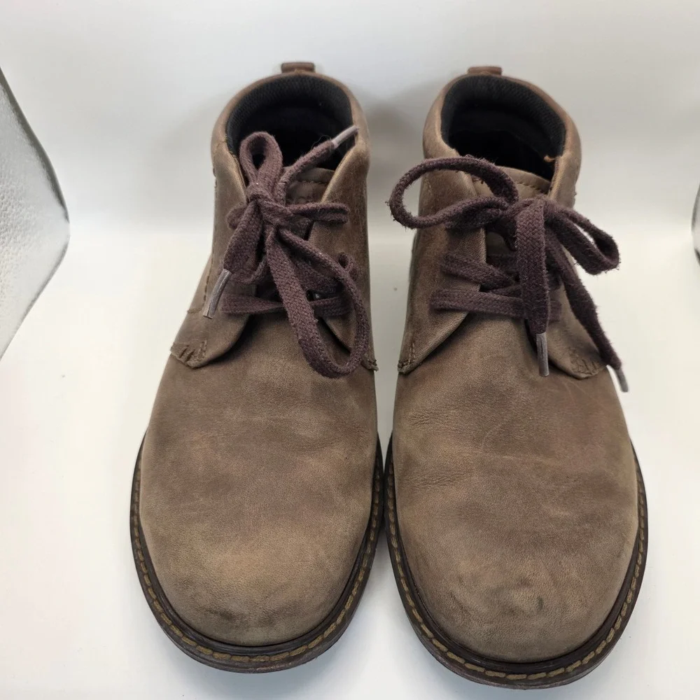ECCO Chukka Boots Mens 39 Brown Gore-Tex Leather Waterproof Shock Point Lace Up